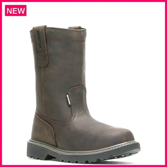 Men's Waterproof Steel Toe Work Boots 10 Slip Resistant Industrial